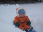 Perhaps Connor is too young to enjoy sledding...