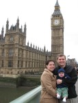 Collin, Mommy and Daddy at Big Ben
