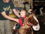 I want to ride horses like Mommy!