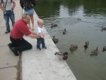 I fed the ducks at the bottom of the steps