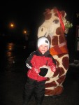 After they arrived we all went to the Zoo Lights where I met a giraffe