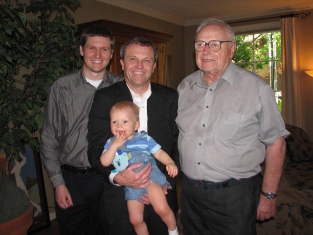 Collin with Great Granpda, Grandpa and Daddy