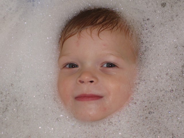 Daddy really likes taking pictures of me in bubbles.