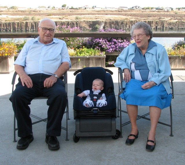 Collin with Great Grandpa and Grandma Froman
