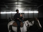 Collin learns to ride a horse