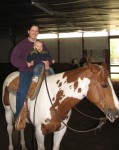 Collin and Mommy riding Al