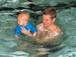 Collin and Daddy in the water